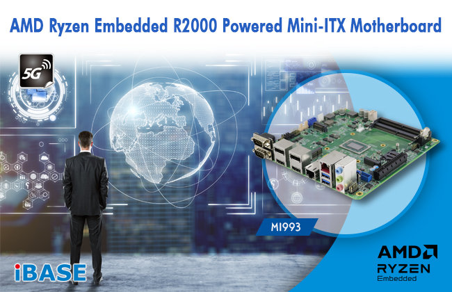 AMD Ryzen Embedded R2000 Powered Mini-ITX Motherboard